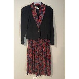 LESLIE FAY WOMEN’S Size 8 Petite Long Sleeve BLAZER & SKIRT SUIT‎ 2 PIECE SET